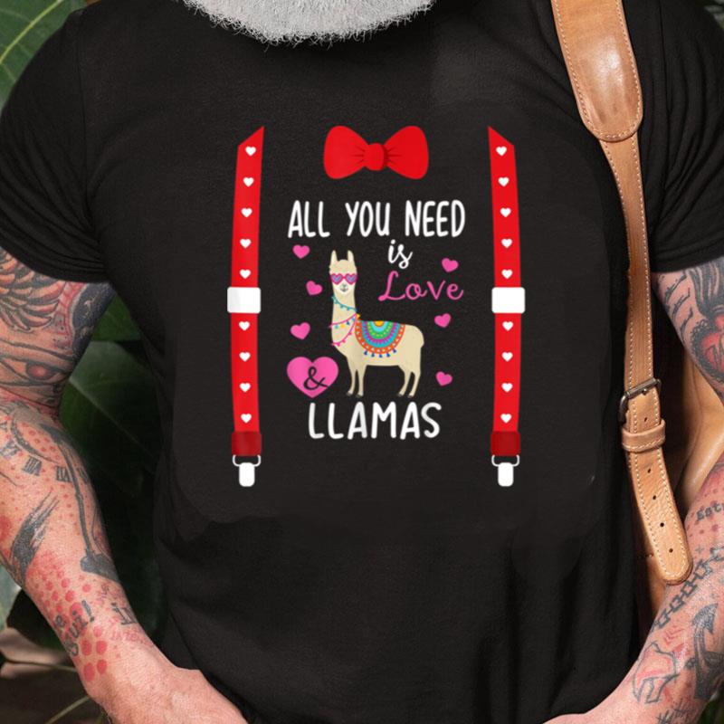 Valentine Llama All You Need Is Love & Llamas Gifts Bow Tie Unisex Shirts