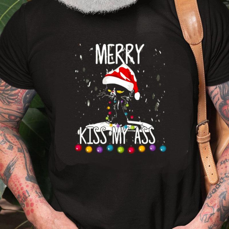 Black Cat Christmas Lights Unisex Shirts