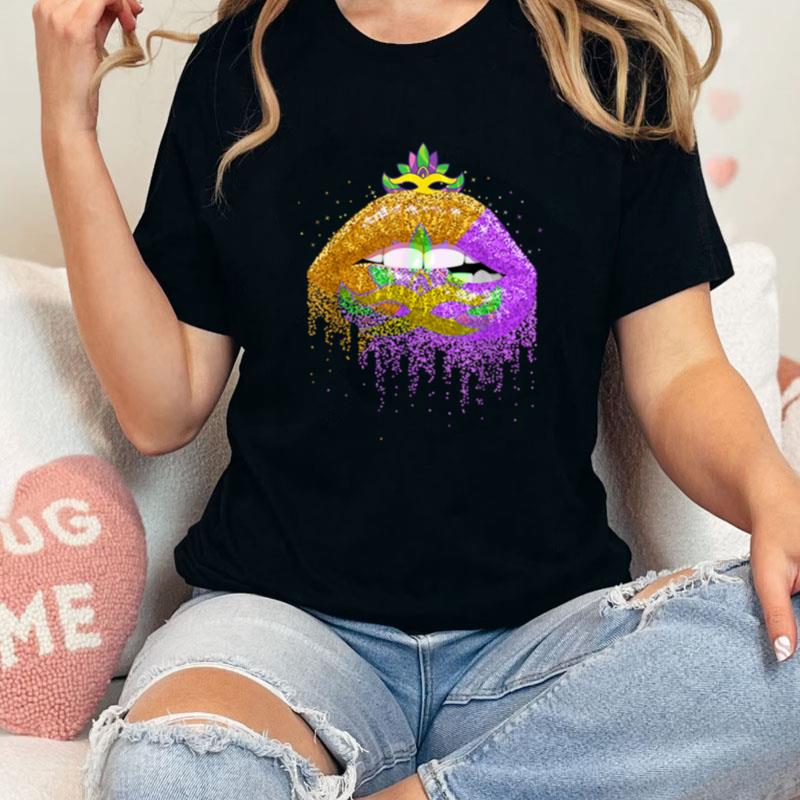 Carnival Party Costume Masquerade Lips Women Gift Mardi Gras Unisex Shirts