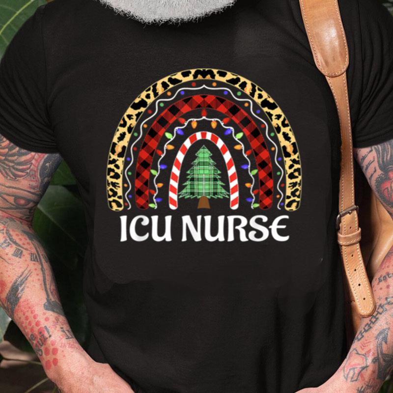 Christmas Icu Nurse Leopard Rainbow Nurse Xmas Christmas Unisex Shirts