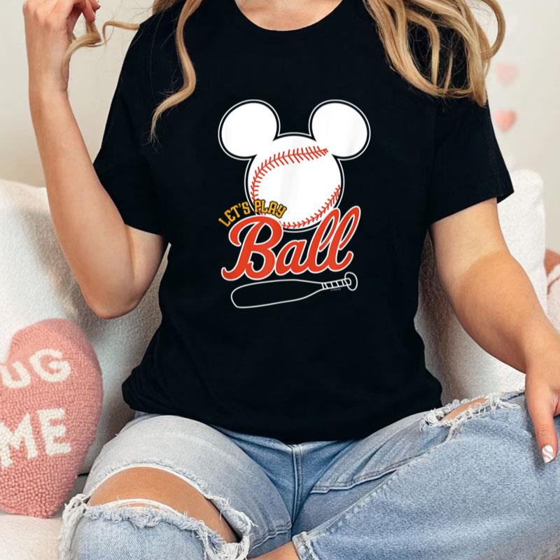 Disney Mickey Lets Play Ball Baseball Unisex Shirts