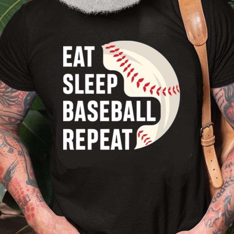 Eat Sleep Baseball Repeat Logo Unisex Shirts