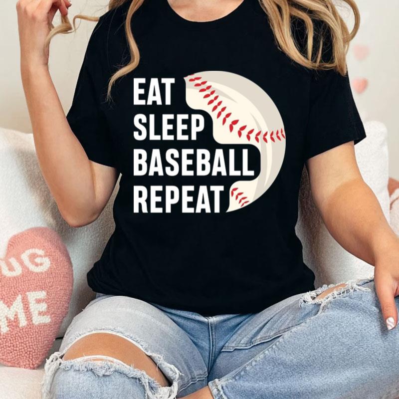 Eat Sleep Baseball Repeat Logo Unisex Shirts