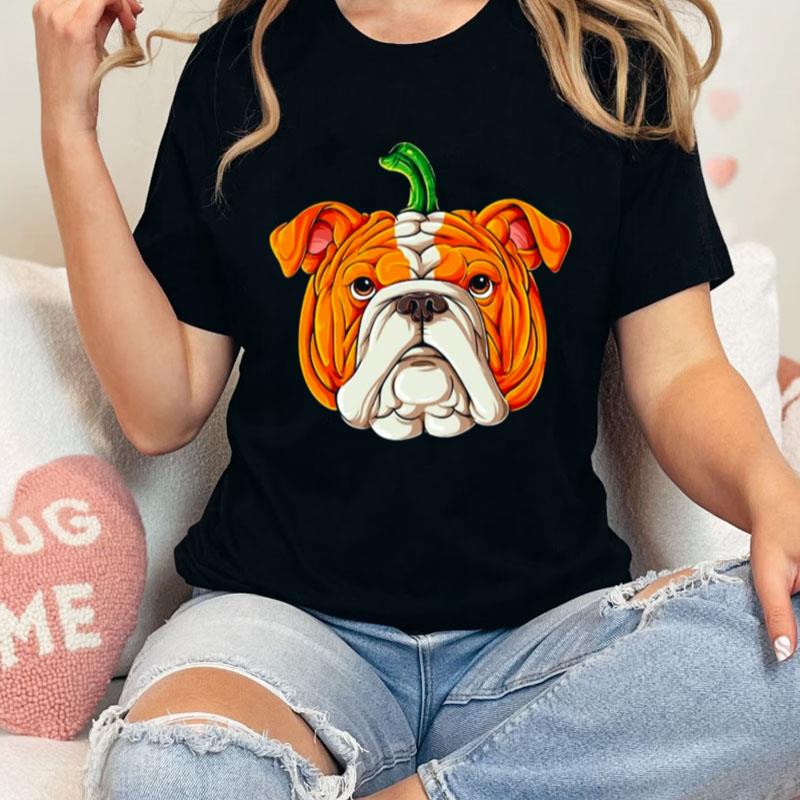 English Bulldog Pumpkin Halloween Unisex Shirts