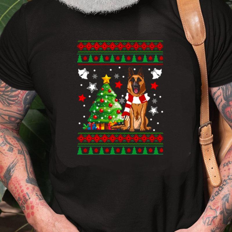 German Shepherd Christmas Knit Pattern Unisex Shirts