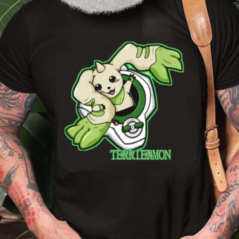 Green Design Terriermon Digimon Unisex Shirts