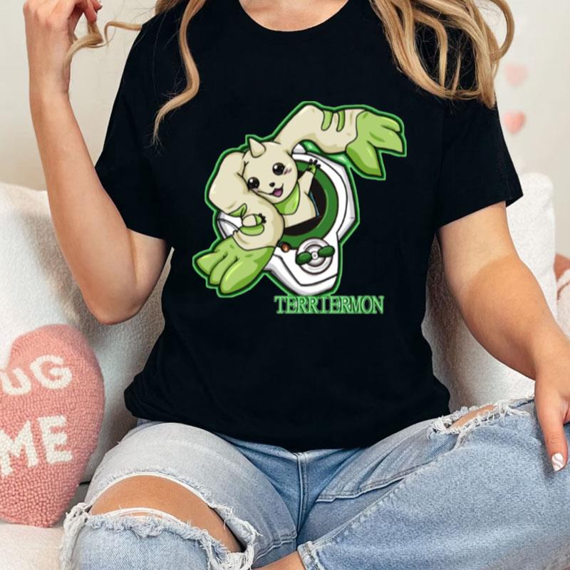 Green Design Terriermon Digimon Unisex Shirts