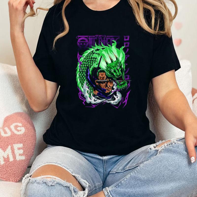 Green Dragon And Roronoa Zoro One Piece Anime Series Unisex Shirts