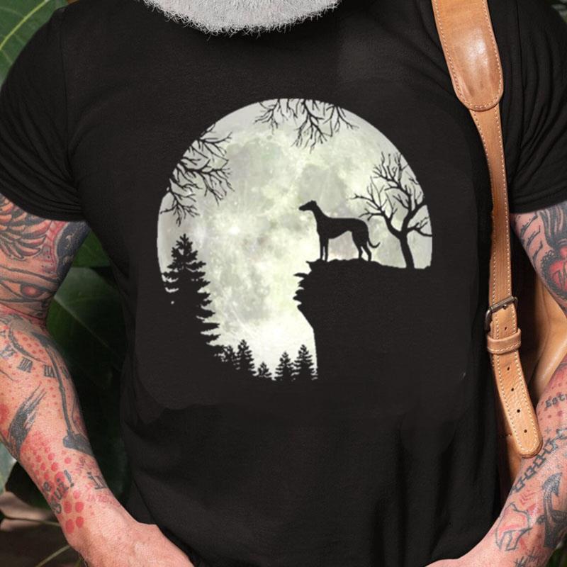 Grey Hound And Moon Halloween Unisex Shirts