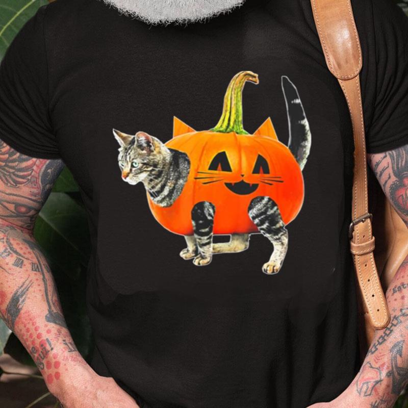 Halloween Jack O Lantern Pumpkin Cat Unisex Shirts