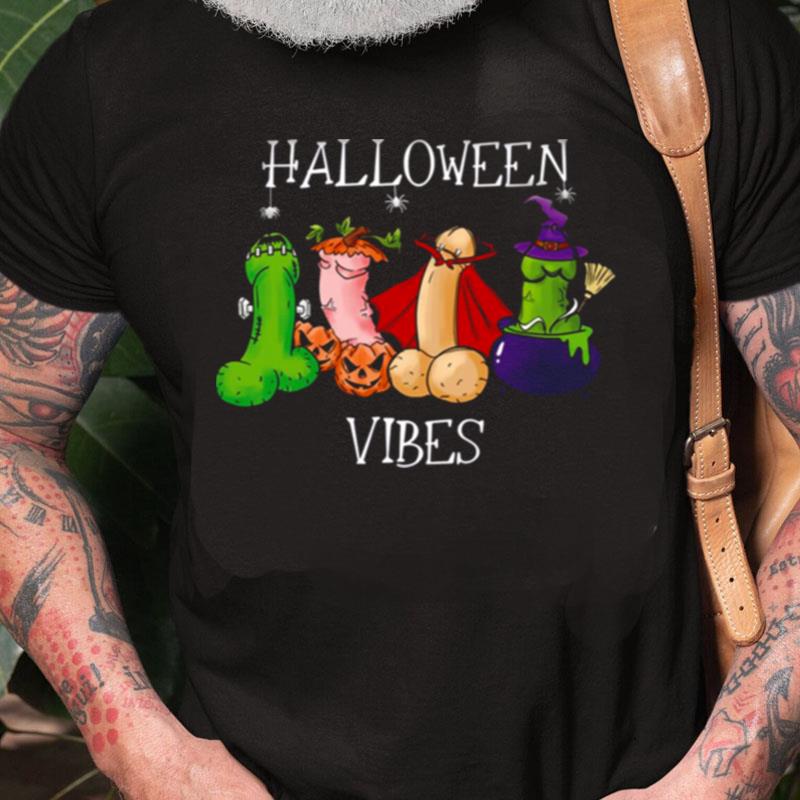 Halloween Vibes Pumpkin Witch And Vampire Dildo Unisex Shirts