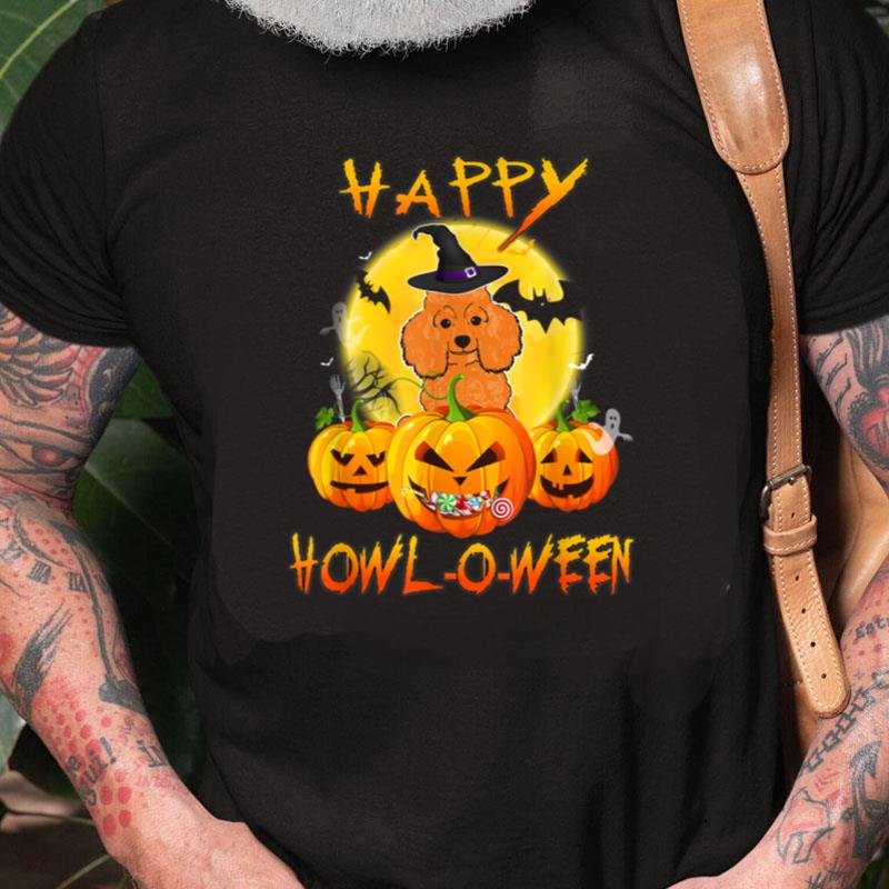 Happy Halloween Poodle With Pumpkin Dog Lover Unisex Shirts