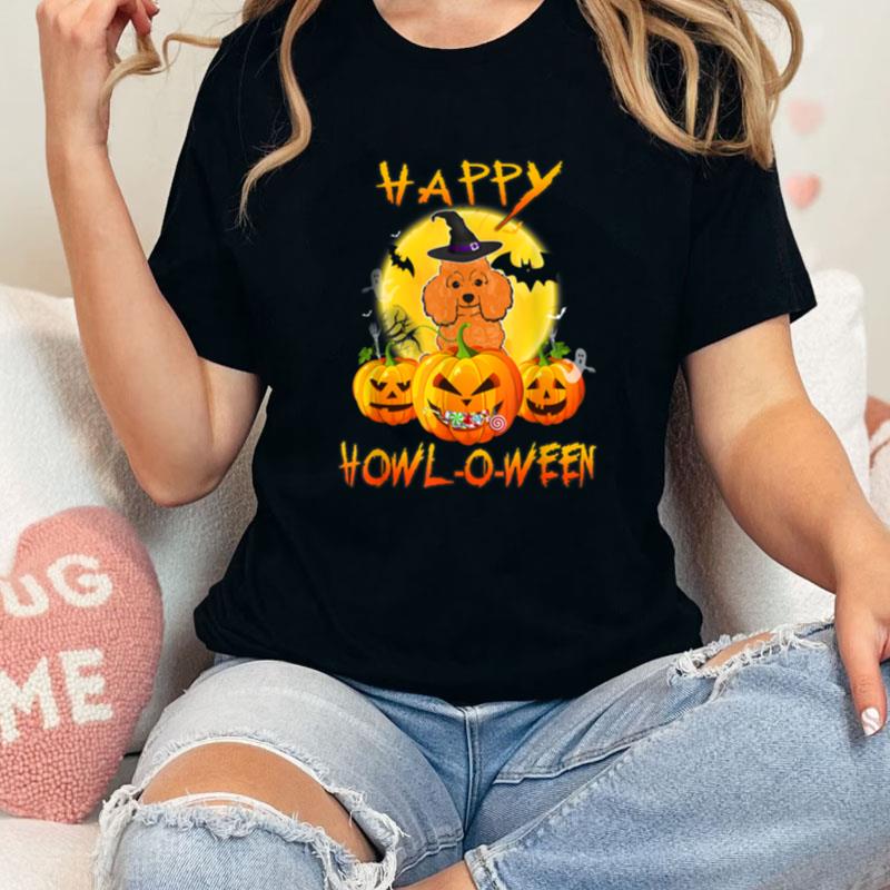 Happy Halloween Poodle With Pumpkin Dog Lover Unisex Shirts