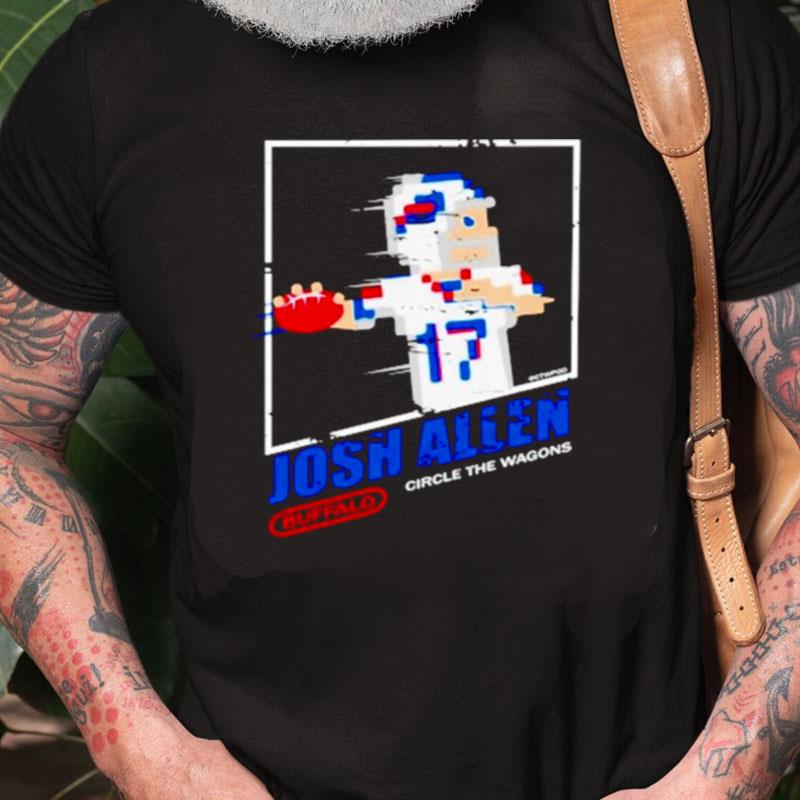 Josh Allen Buffalo Bills Circle The Wagons 8 Bit Retro Game Unisex Shirts