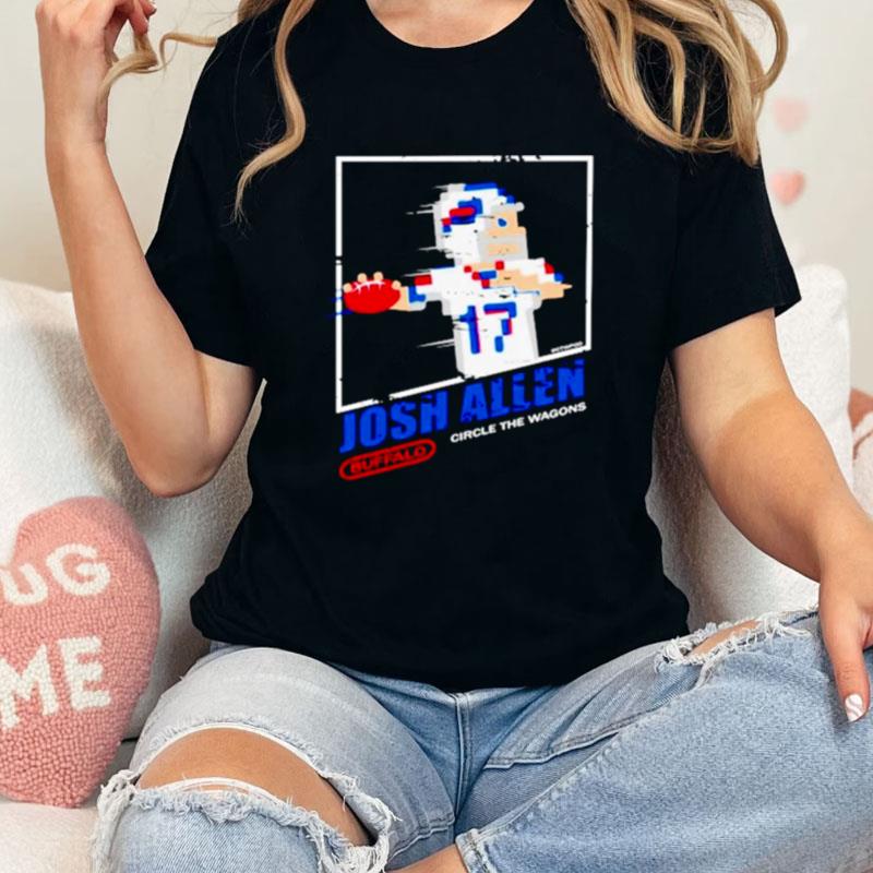 Josh Allen Buffalo Bills Circle The Wagons 8 Bit Retro Game Unisex Shirts