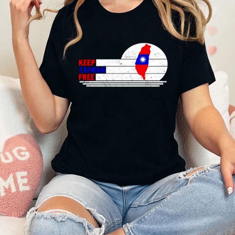 Keep Taiwan Free Flag Map Unisex Shirts