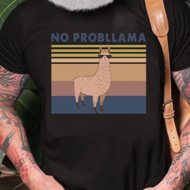 Llama No Probllama Vintage Unisex Shirts