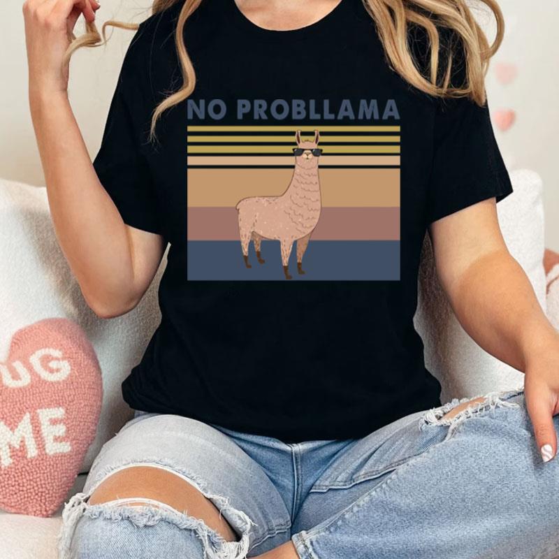 Llama No Probllama Vintage Unisex Shirts