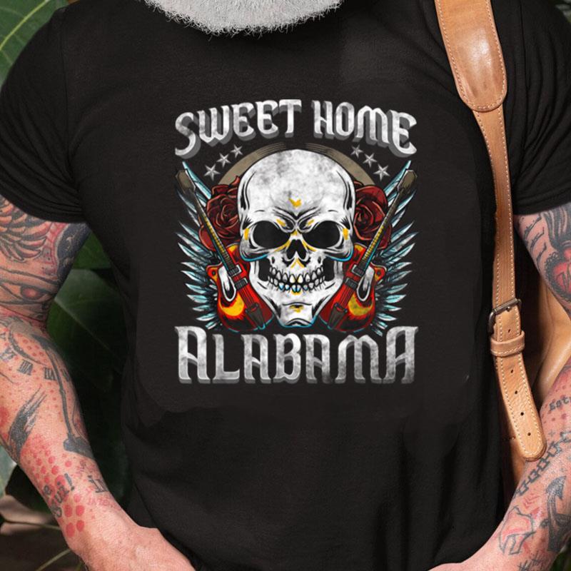 Lyriclyfe Sweat Sweet Home Alabama Roses Guitar Skull Unisex Shirts