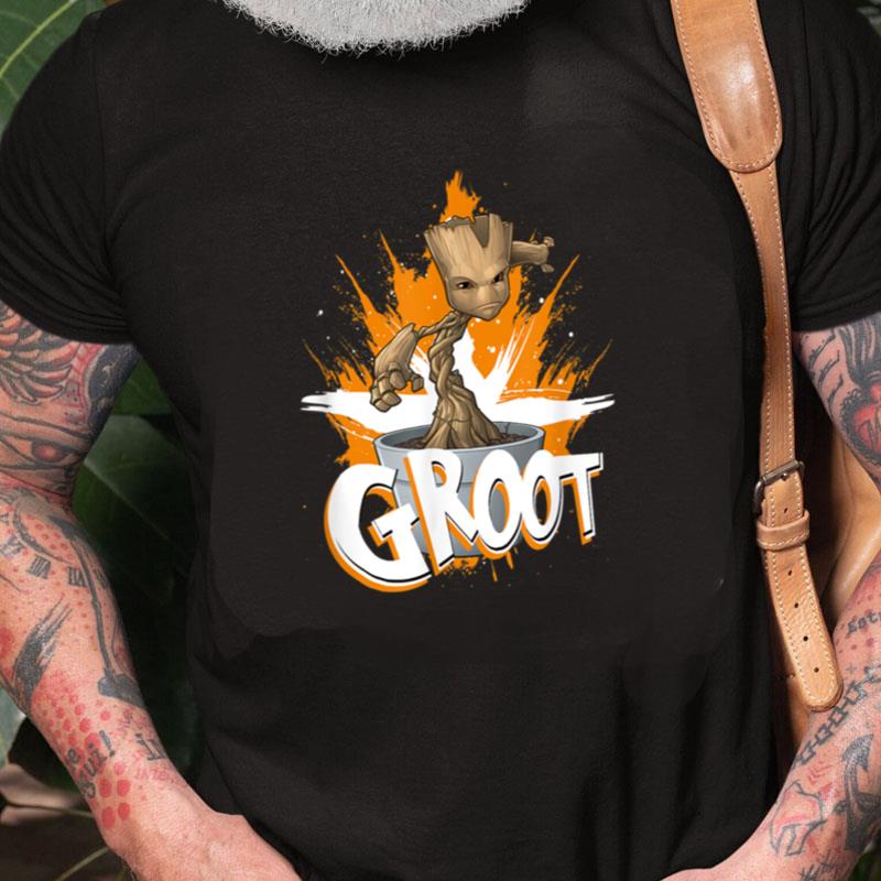 Marvel Guardians Of The Galaxy Groot Action Poster Unisex Shirts