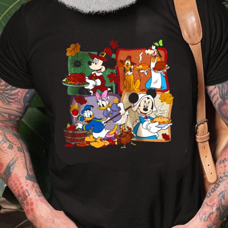 Mickey Minnie Donald And Goofy Welcome Thanksgiving Mickey Mouse Thanksgiving Unisex Shirts