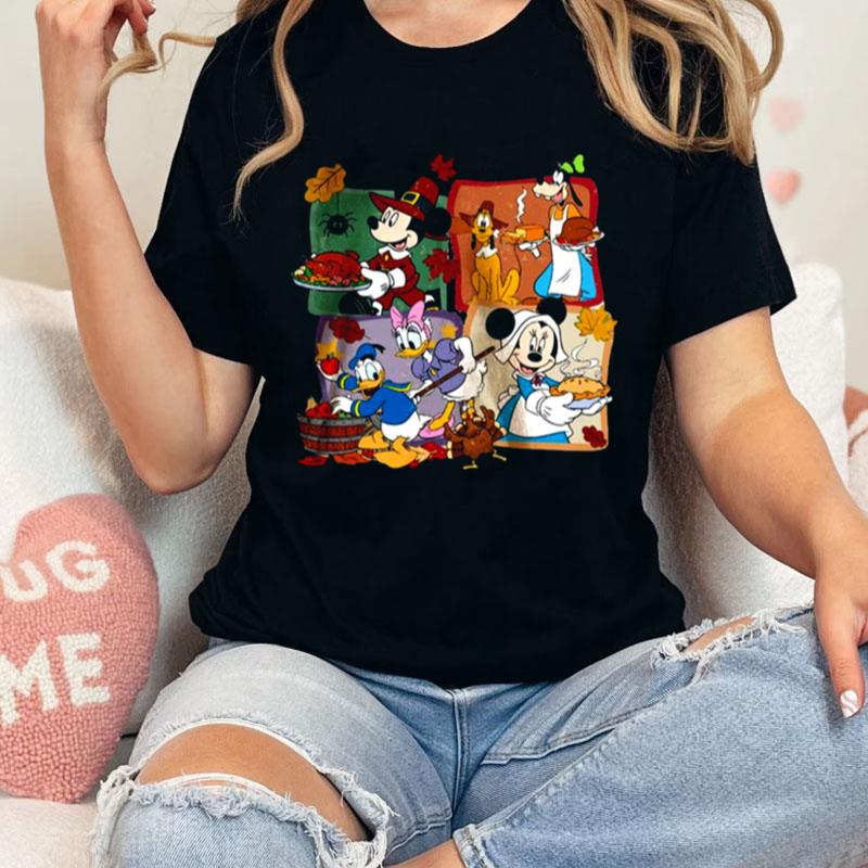 Mickey Minnie Donald And Goofy Welcome Thanksgiving Mickey Mouse Thanksgiving Unisex Shirts