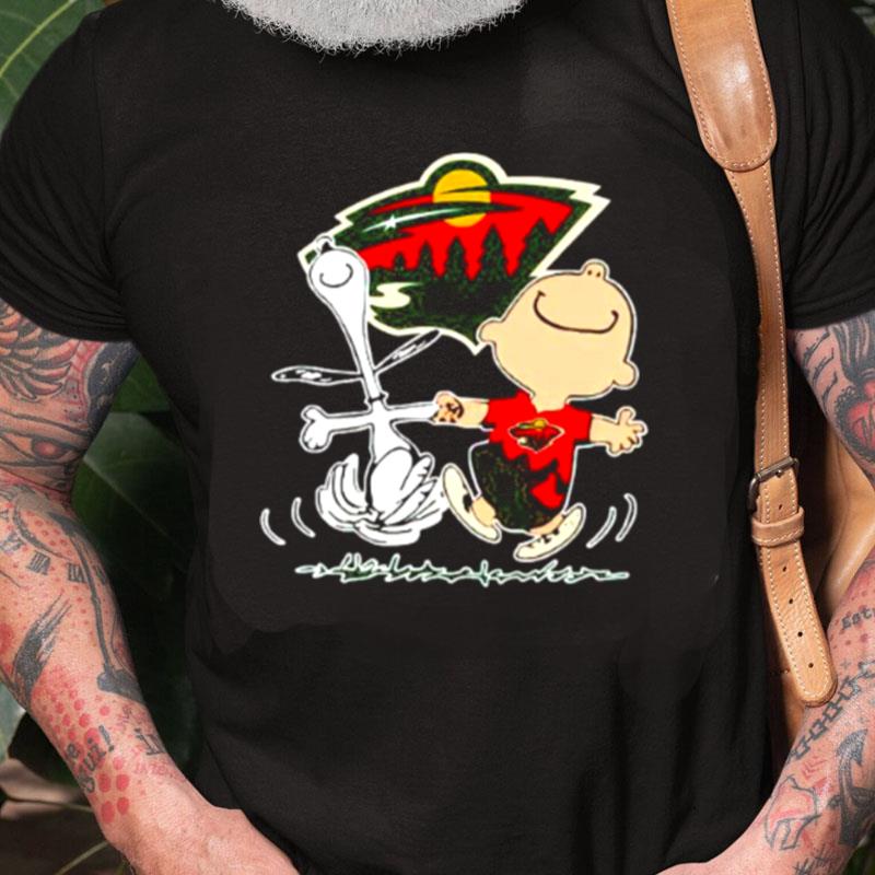 Minnesota Wild Snoopy And Charlie Brown Dancing Unisex Shirts