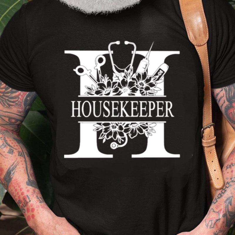 Nurse Split Floral Frame Housekeeper Unisex Shirts