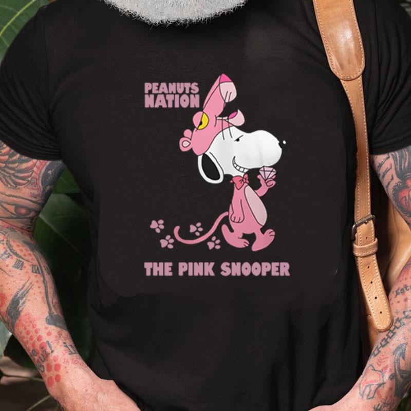 Peanuts Nation The Pink Snooper Funny Cute Snoopy Pink Panther Lovers Unisex Shirts