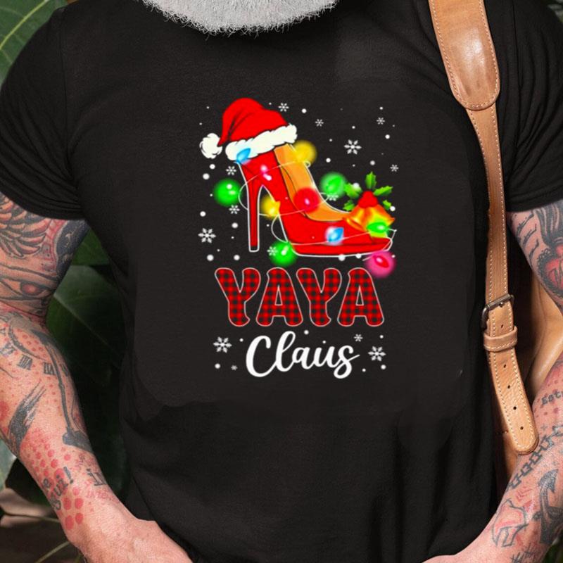 Santa High Heeled Yaya Claus Merry Christmas Light Unisex Shirts