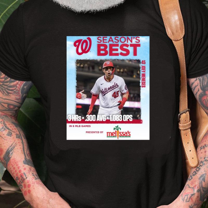 Season' Best 45 Joey Meneses In 6 Mlb Games Presented By Melissa's Unisex Shirts