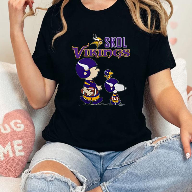 Skol Vikings Charlie Brown And Snoopy Minnesota Viking Unisex Shirts