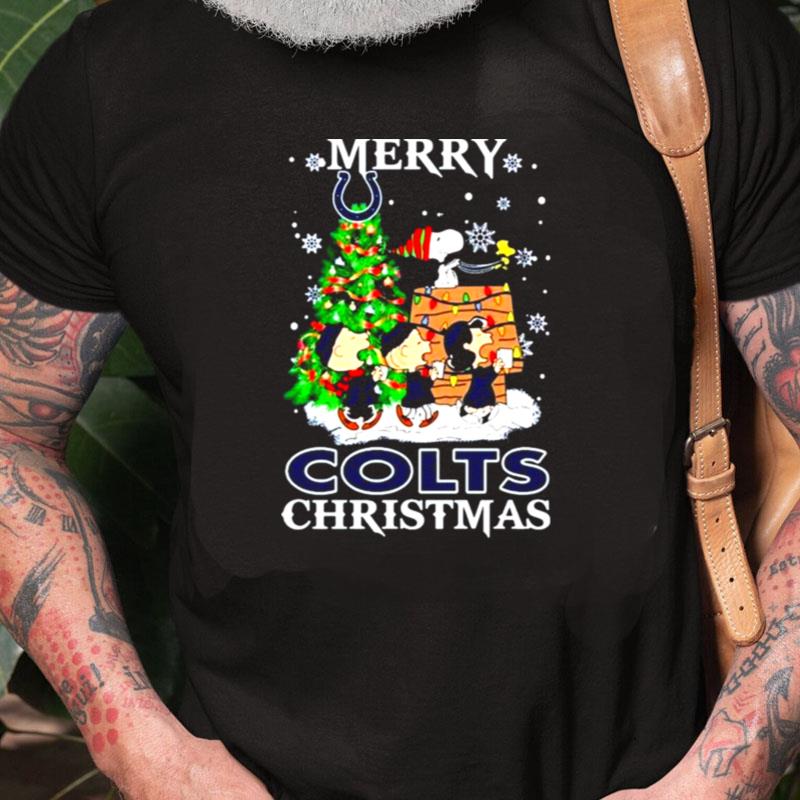 Snoopy And Friends Merry Indianapolis Colts Christmas Unisex Shirts