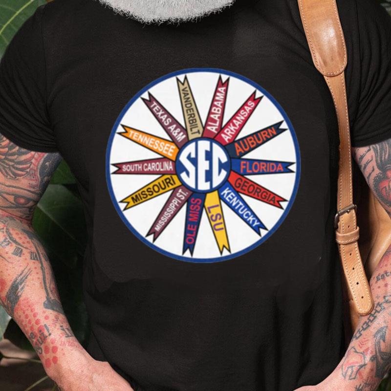 Southeastern Conference Throwback Pinwheel Unisex Shirts