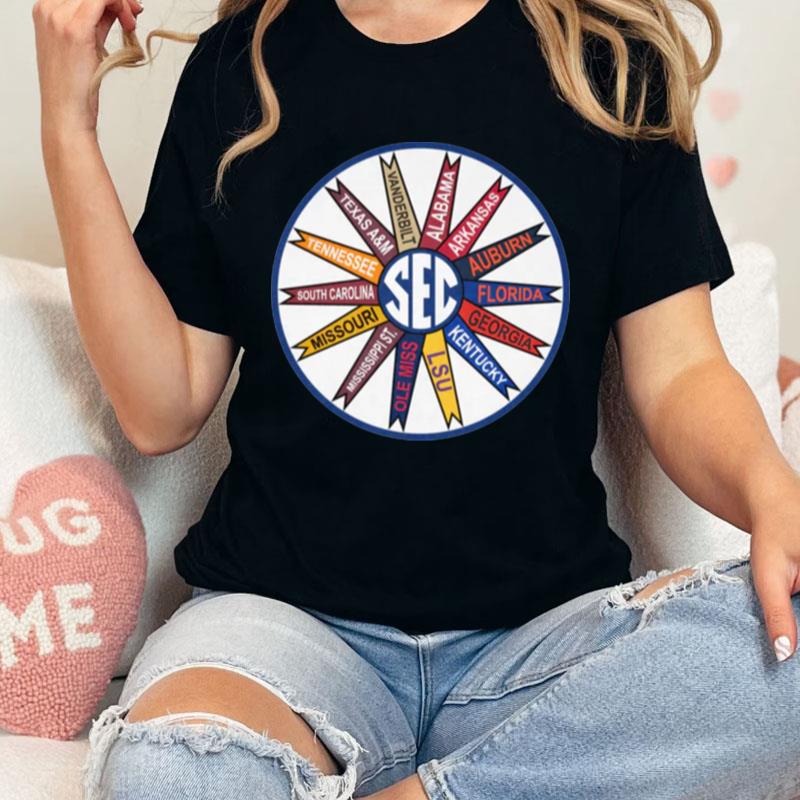 Southeastern Conference Throwback Pinwheel Unisex Shirts