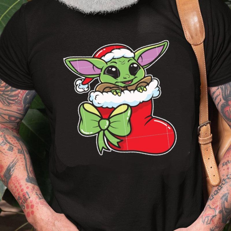 Stuck In Red Sock Baby Yoda Star Wars Baby Christmas Unisex Shirts