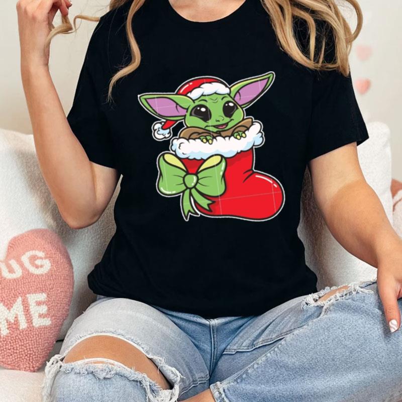 Stuck In Red Sock Baby Yoda Star Wars Baby Christmas Unisex Shirts