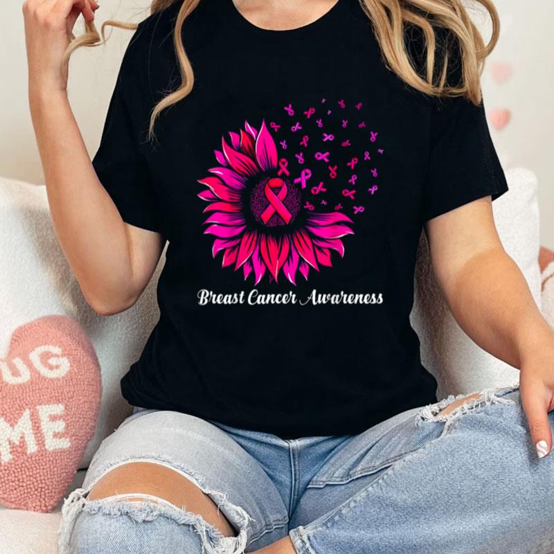 Sunflower Wear Pink Breast Cancer Awareness Women Warrior Unisex Shirts