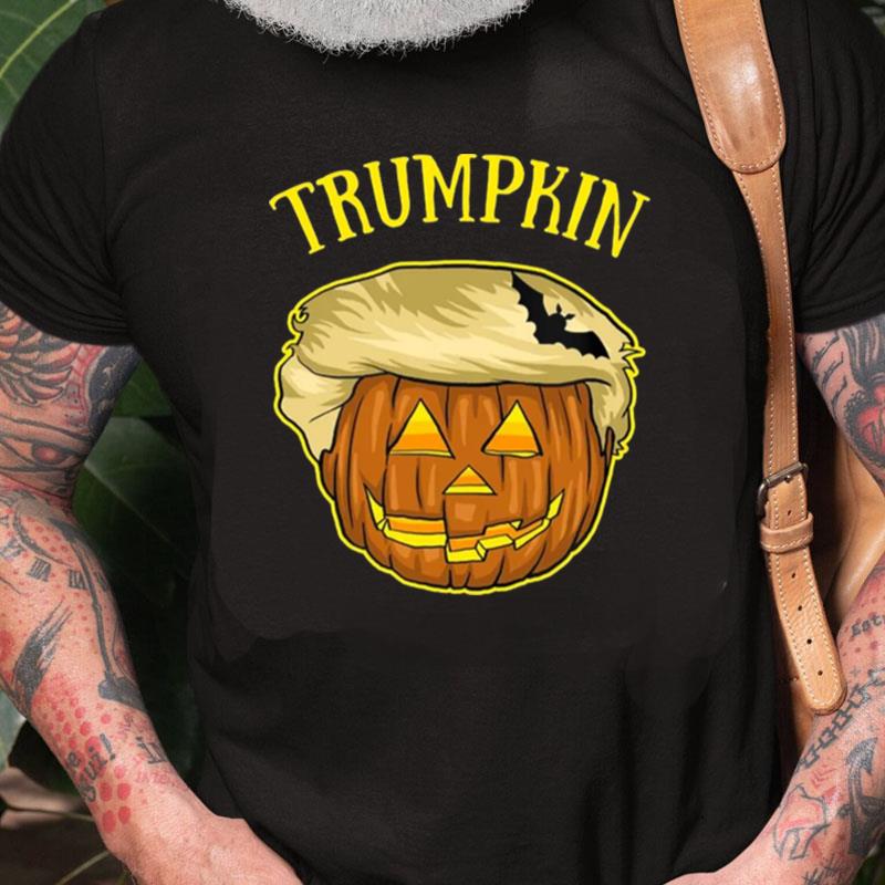 T Pumpkin And Bat Halloween Trumpkin Shir Unisex Shirts