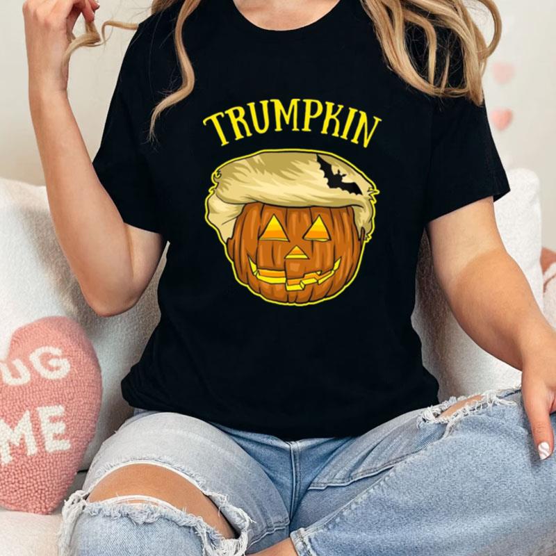 T Pumpkin And Bat Halloween Trumpkin Shir Unisex Shirts