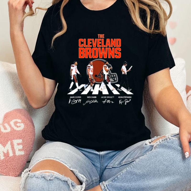 The Cleveland Browns Amari Cooper Nick Chubb Jacoby Brissett Kevin Stefanski Abbey Road Signatures Unisex Shirts