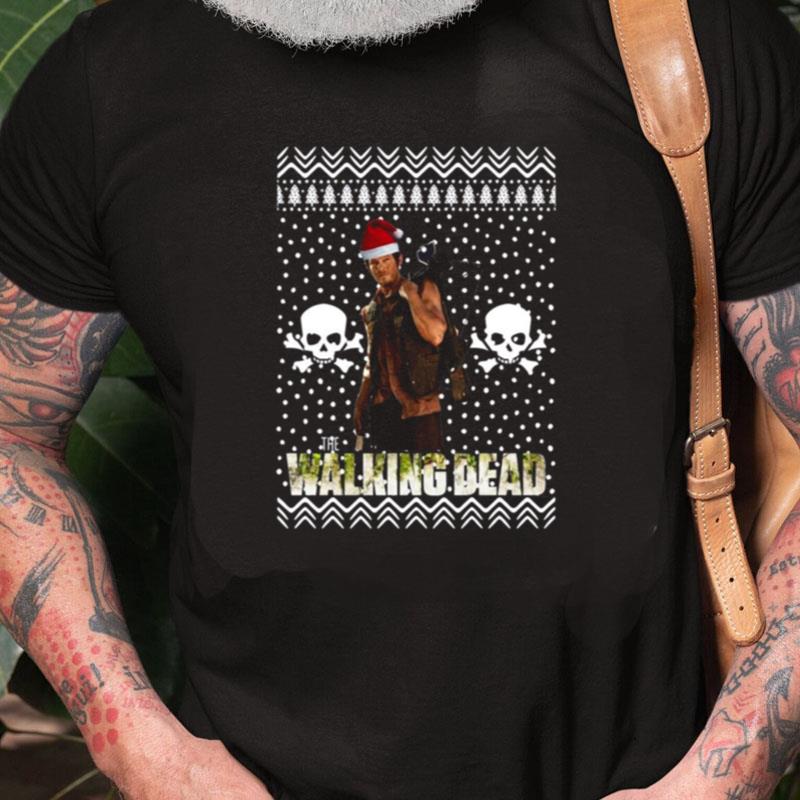 The Walking Dead Daryl Dixon Santa Hat Ugly Christmas Unisex Shirts