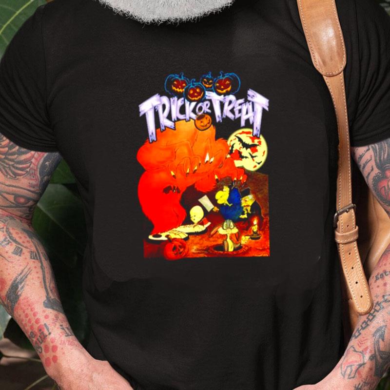 Trick Or Treat The Monsters Are Hare Gossamer Witch Hazel Bugs Bunny And Pumpkins For Halloween Unisex Shirts