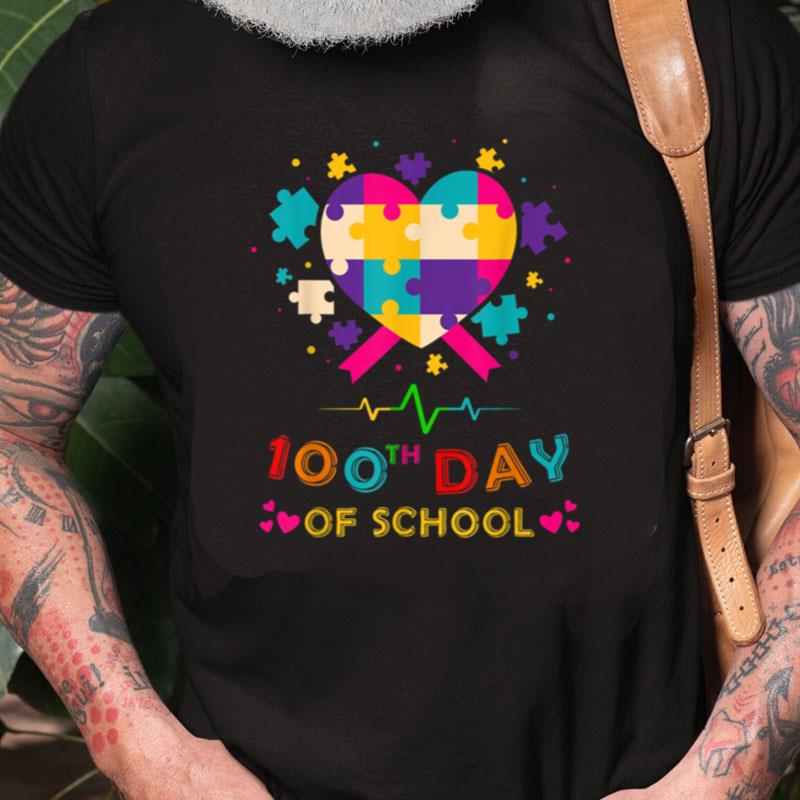 Valentines Day 100 Days Of School Teacher Autism Awareness Unisex Shirts