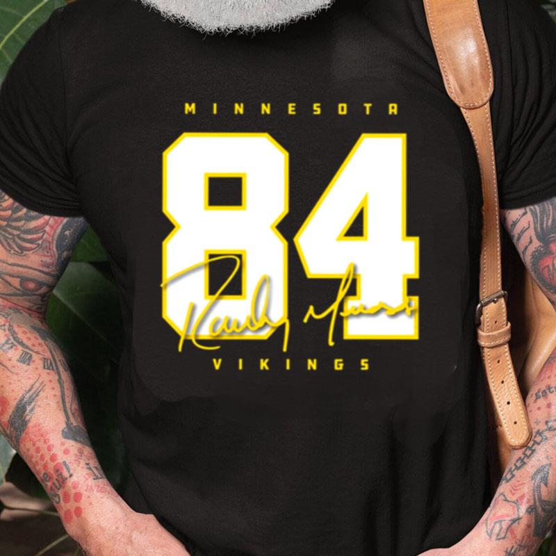 Vikings Randy Moss 84 Signature Design White Art Minnesota Vikings Unisex Shirts