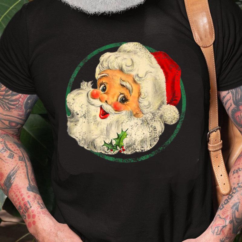 Vintage Christmas Santa Claus Face Old Fashioned Unisex Shirts