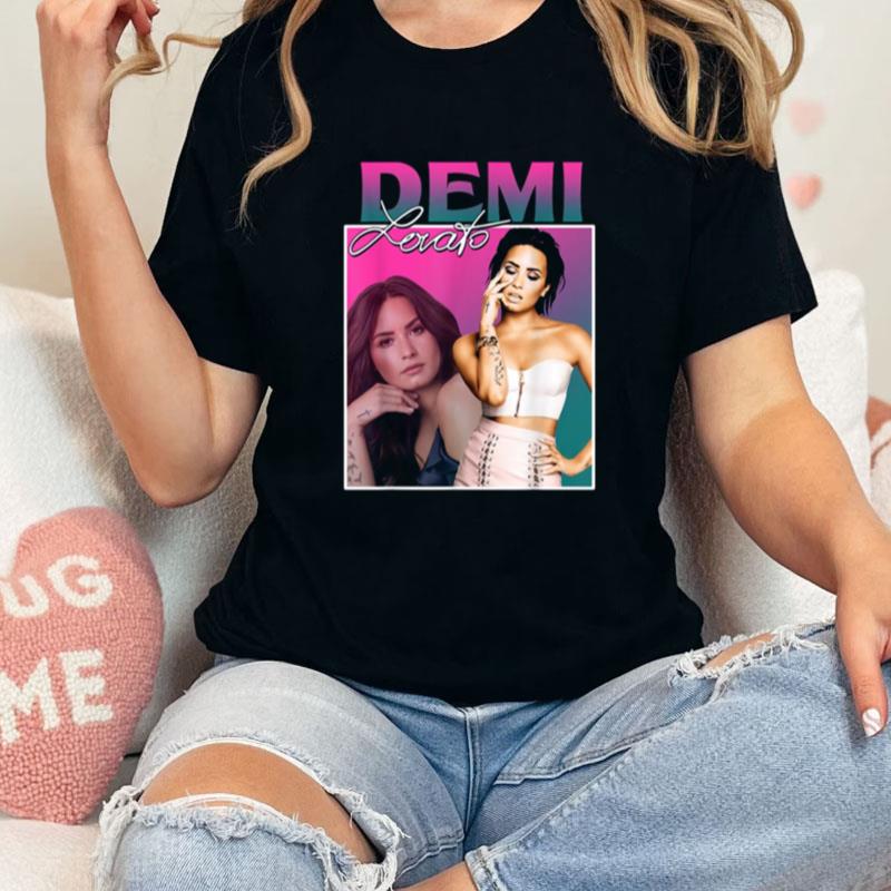 Vintage Demis Design Arts Lovatos Vaporware Singers Musician Demi Lovato Unisex Shirts