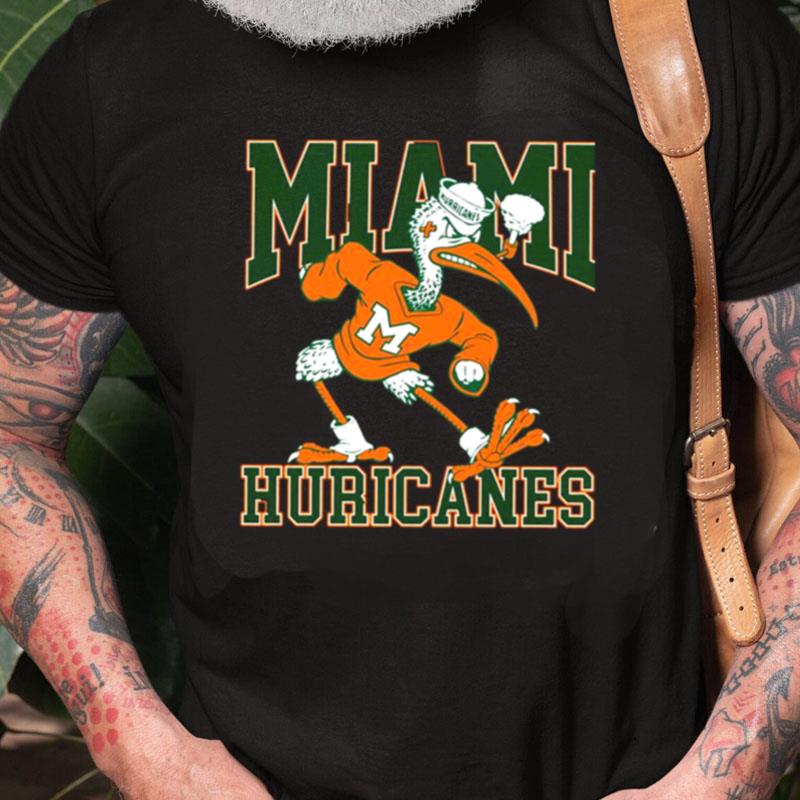 Vintage Football University Mascot Graphic Miami Huricanes Unisex Shirts