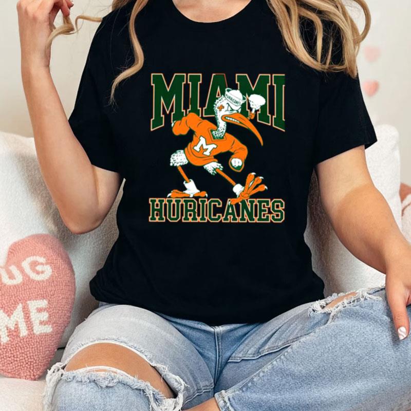 Vintage Football University Mascot Graphic Miami Huricanes Unisex Shirts