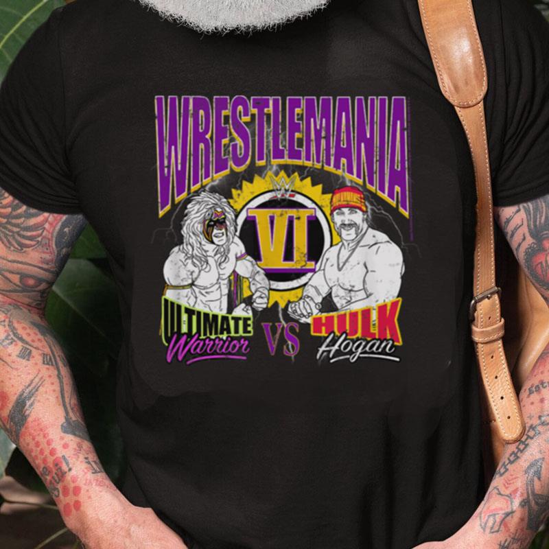 Wwe Wrestlemania Ultimate Warrior Vs Hulk Hogan Retro Poster Unisex Shirts